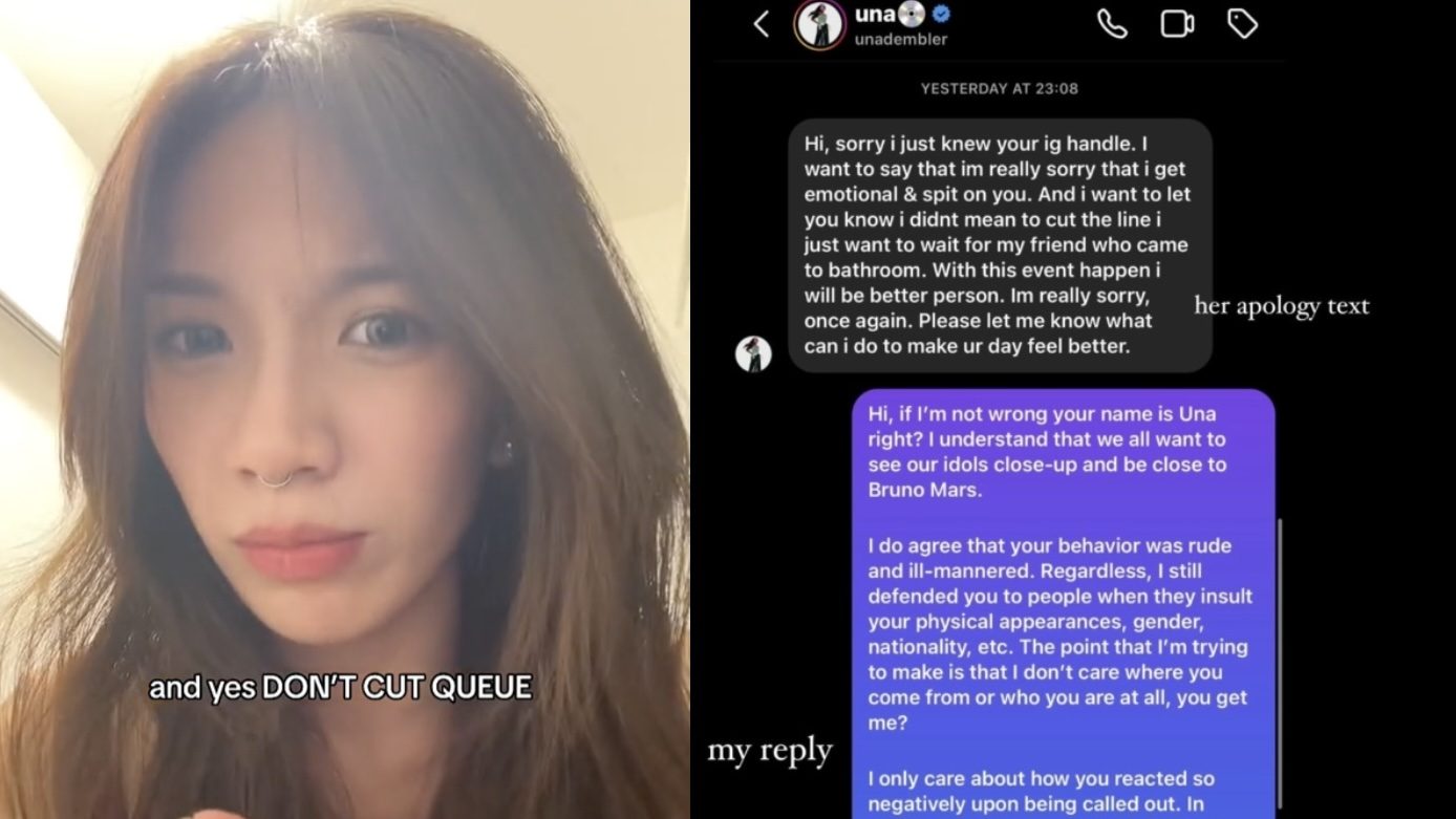 Seorang perempuan Singapura yang diludahi perempuan Indonesia membela diri dari haters online