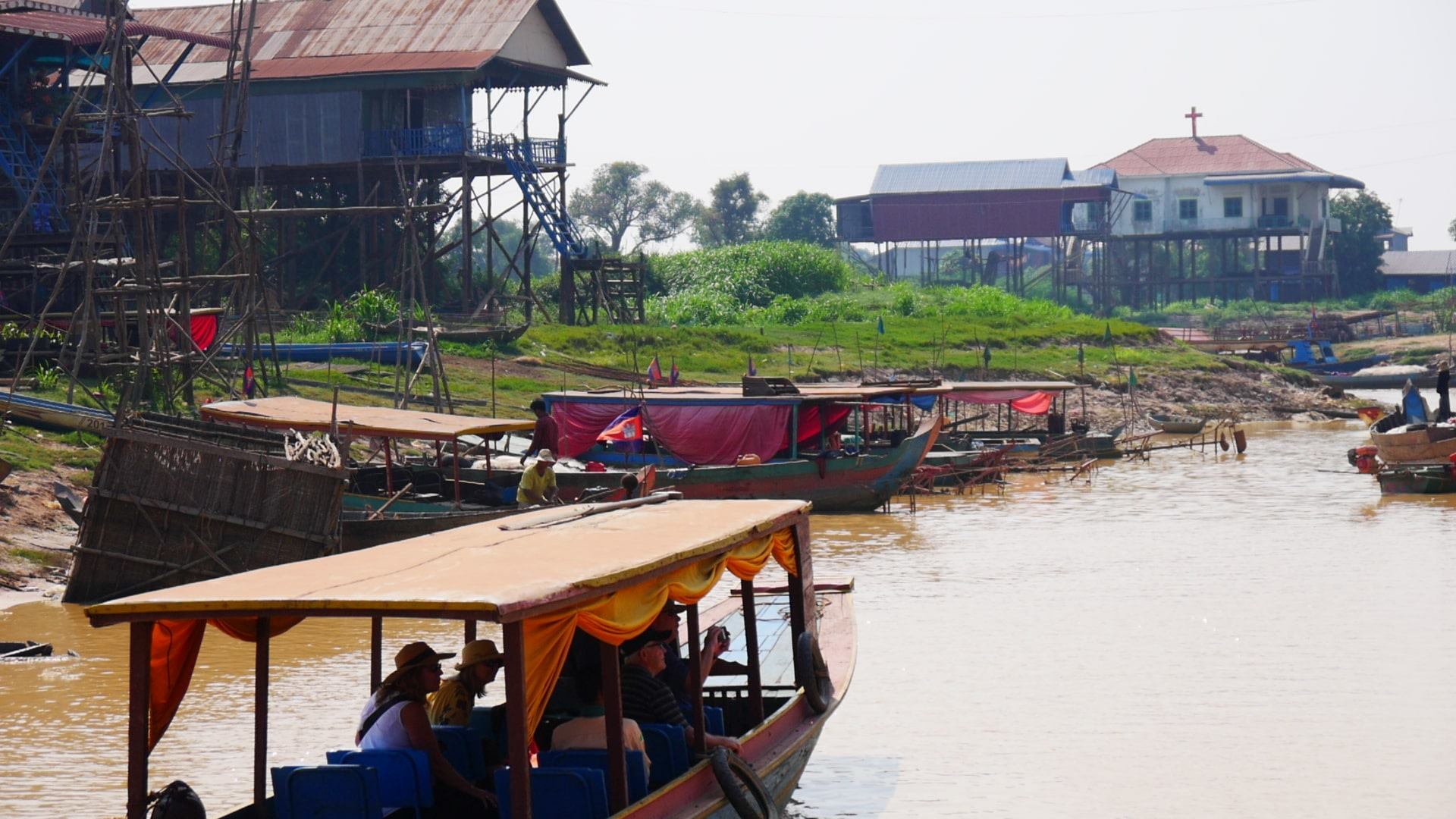 Boats in Kompong Phluk Floating Village