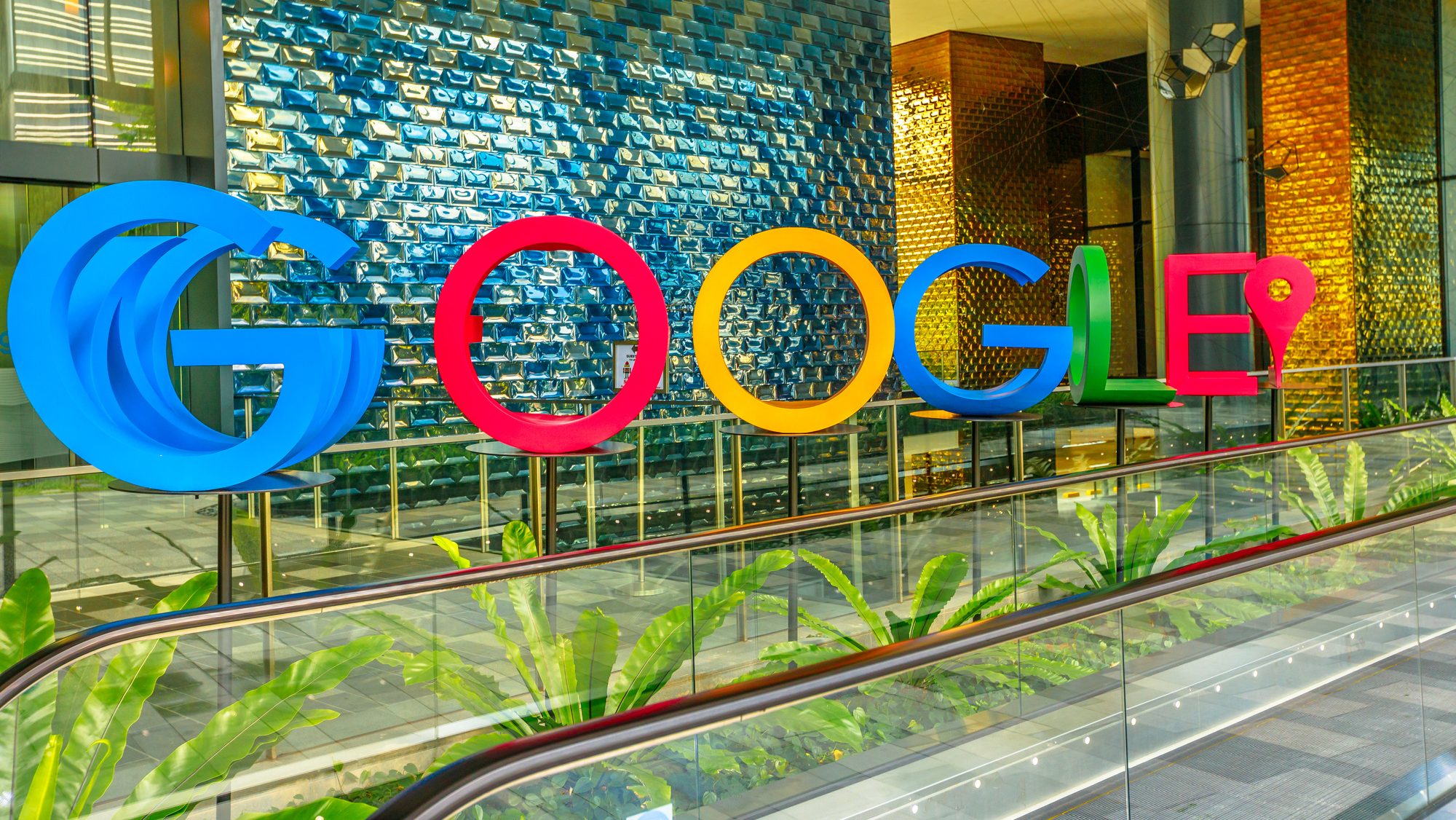 Google logo outside Google Singapore office